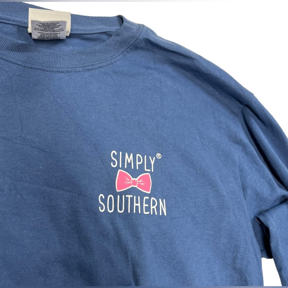 Simply southern size medium blue long sleeve shirt with dog and phrase on back. - Picture 6 of 8